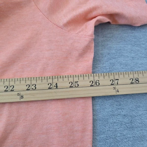 Polo Ralph Lauren Mens XL Pima Cotton Micro Stripe Polo Shirt Orange White - Picture 7 of 8